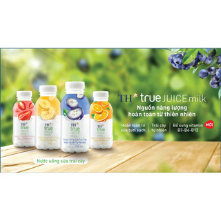 Thùng 24 Chai Nước uống sữa Trái cây TH True Juice Milk Chai nhựa 300ml