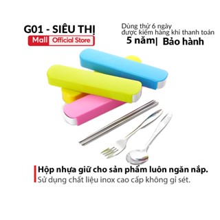 Bộ muỗng nĩa cá nhân G01 nhỏ gọn đa năng chất liệu inox 304 cao cấp an toàn hàng nhập khẩu