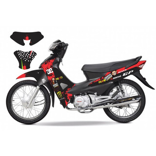 Tem trùm wave monster đỏ , độ phủ bộ team decal cho xe máy rẻ đẹp