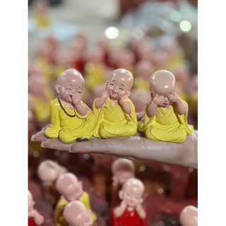 Tượng chú tiểu vui vẻ size mini đáng yêu,sống lạc quan, trang trí bàn làm việc, quà tặng bạn bè