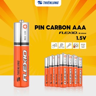 Lốc 4 pin carbon, pin than aaa thiên long flexio bac-r03/4, không chứa thủy ngân, hạn sử dụng 36 tháng