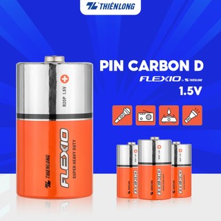 Lốc 2 pin carbon, pin than đại d thiên long flexio bac-r20/2, hạn sử dụng 36 tháng