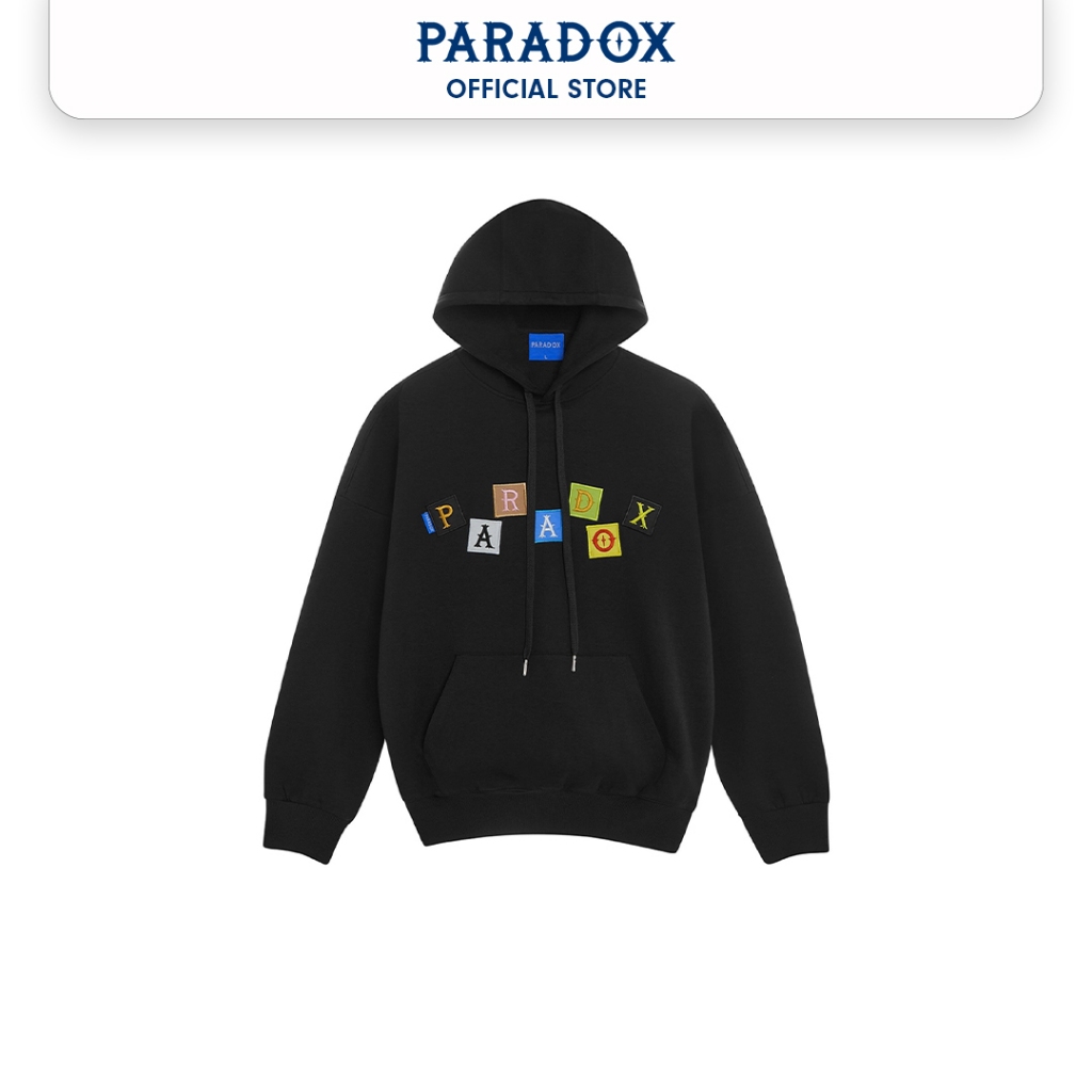 Áo hoodie Paradox SPRIGHTLY EMBROIDERY HOODIE - Màu Đen