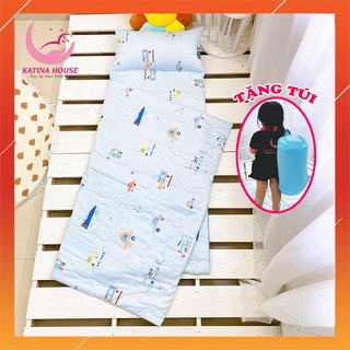 [Tặng kèm túi]Túi ngủ trẻ em vải tencel ❤️ Bộ 3 Chăn Gối Nệm cho bé 4-12t