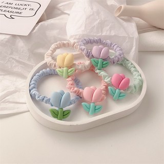 Dây buộc tóc nịt cột tóc hình hoa tulip đáng yêu