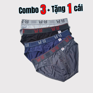 [Combo 3 + TẶNG 1] Quần Lót Nam Hàn Quốc Thun Lạnh 4 Chiều Cao Cấp Cực Bền Mềm Mại Không Nhão.