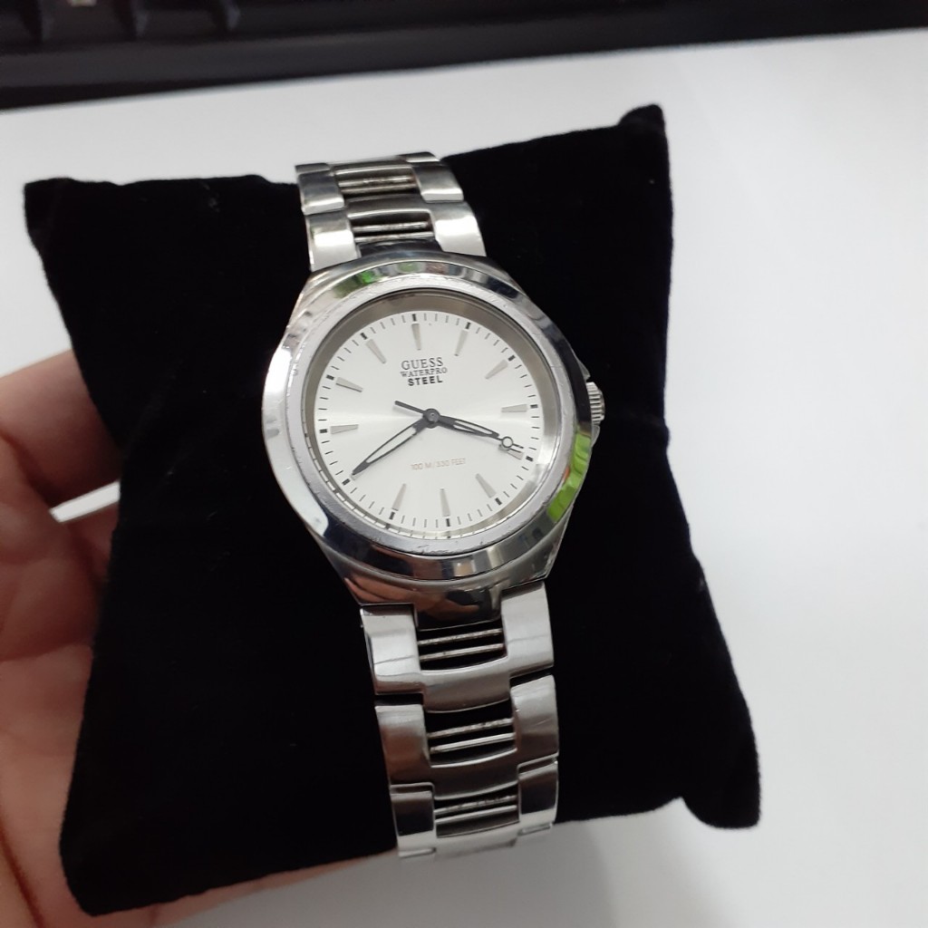 Đồng hồ nam dây thép Guess Steel size mặt 38mm second hand