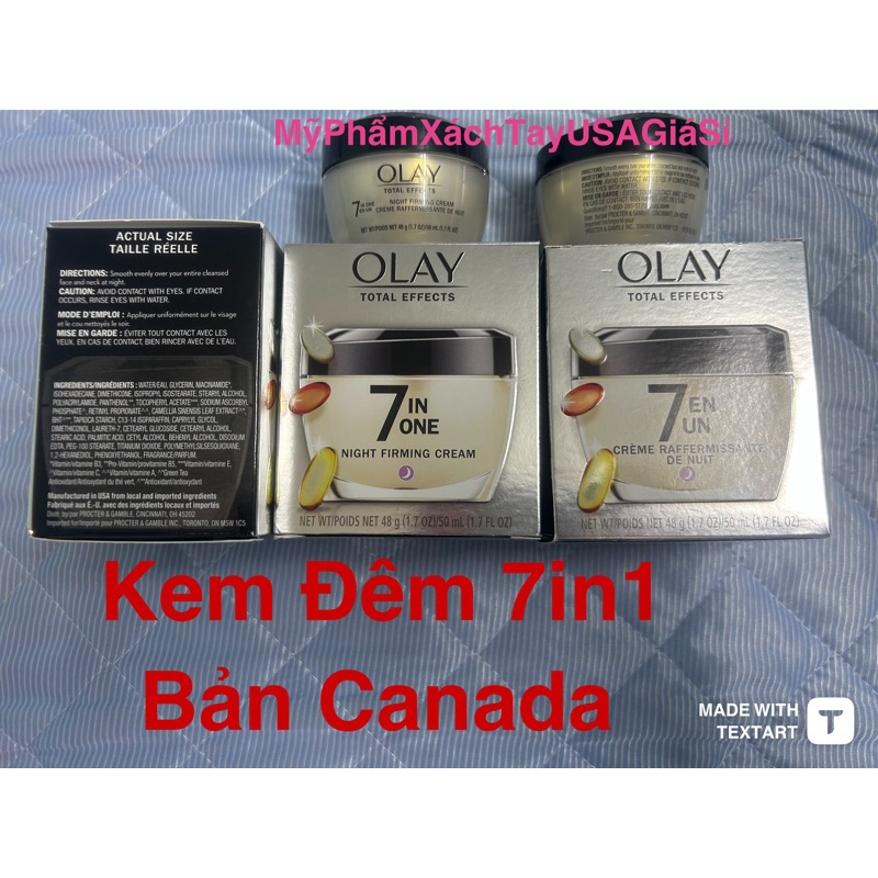 Kem dưỡng ban đêm ngừa lão hoá Olay Total Effects 7 in One Night Cream 48g Hàng Nhập USA