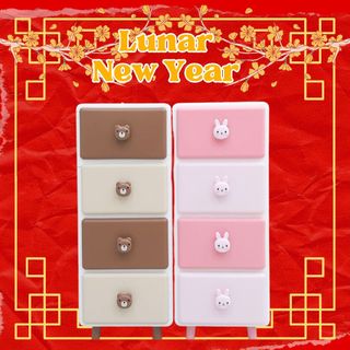 Tủ đựng đồ 5 tầng đa năng gấu nâu , thỏ hồng 4 tầng 5 tầng