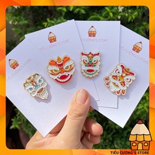  Ghim cài áo mẫu ông Lân đầu Lân  Enamel pin  ba lô túi tote phụ kiện Tết Trung thu 