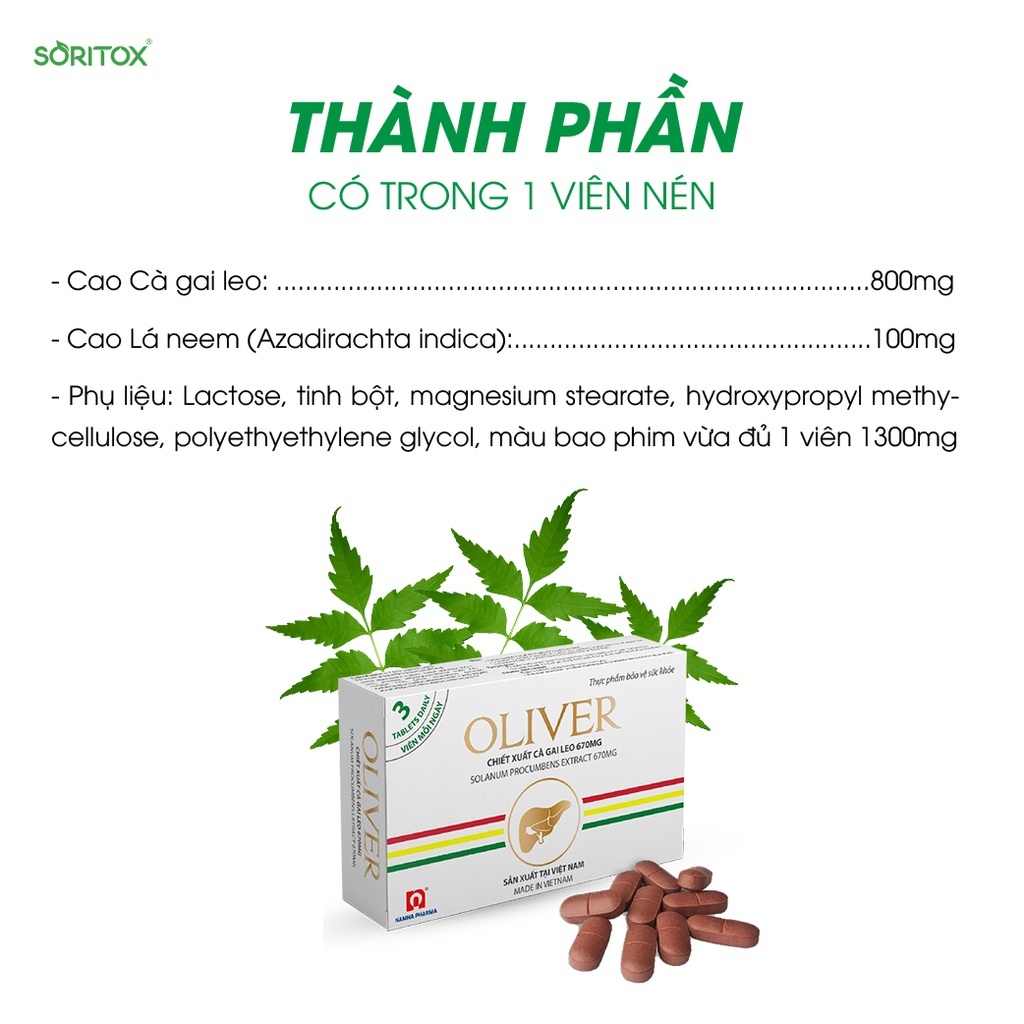 Hộp 3 Vỉ x 10 viên Cà Gai Leo hỗ trợ thanh nhiệt, Thanh lọc cơ thể