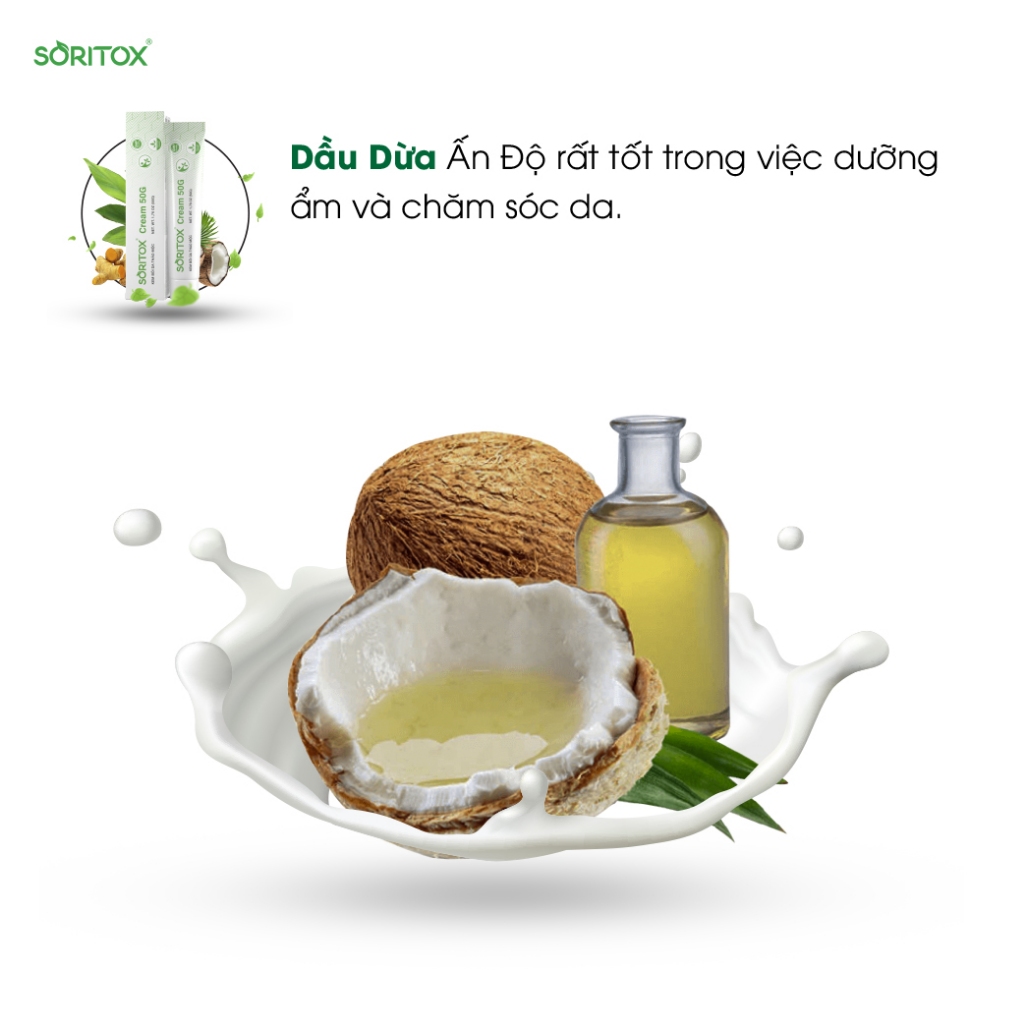 Kem bôi Viêm da cơ địa, Hắc lào, Á sừng, Lang ben, Vảy nến, Chàm da, Nấm ngứa từ chiết xuất lá Neem  - SORITOX CREAM 50G