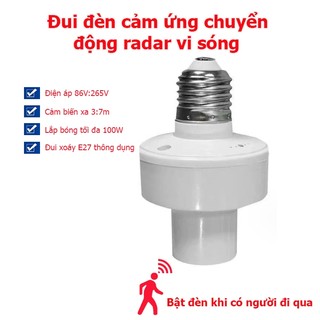 Đui đèn cảm ứng chuyển động radar vi sóng, đuôi đèn cảm ứng chuyển động