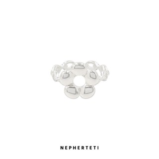 Nhẫn nữ bạc 925 nguyên khối đúc đặc hình hoa trơn - Nepherteti