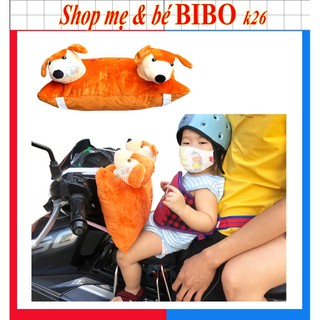 Gối cho bé đi xe máy , gối đặt lên xe cho bé dòng 2 đầu lông mềm mịn êm