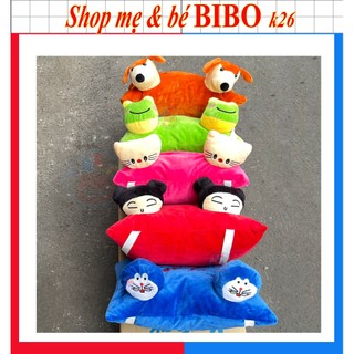 Gối cho bé đi xe máy , gối đặt lên xe cho bé dòng 2 đầu lông mềm mịn êm