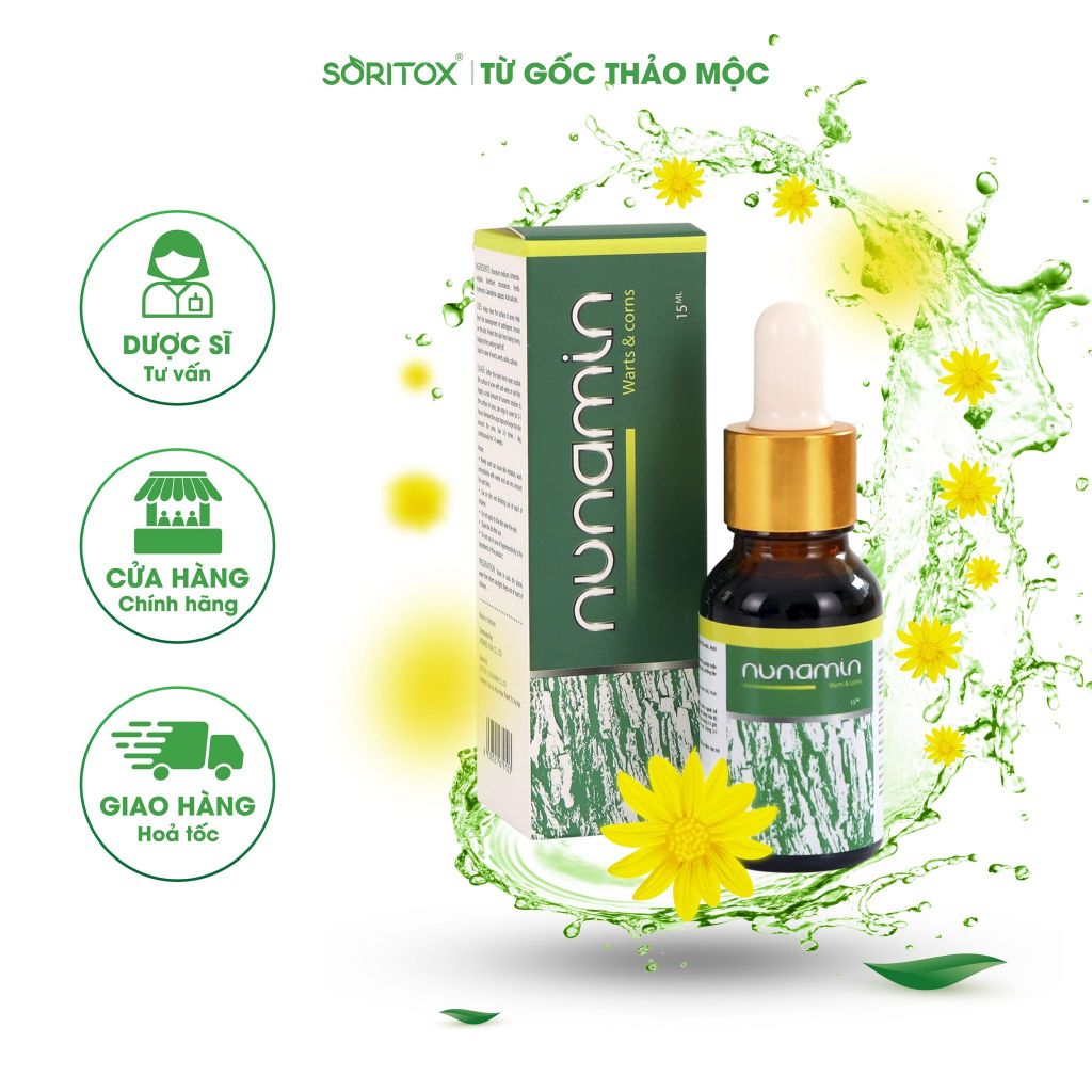 Tinh chất chấm Mụn vùng kín, Sùi mào gà, Mụn do VPV gây ra, Mụn cóc, Mụn cơm chiết suất thảo mộc - NUNAMIN SERUM 15ML