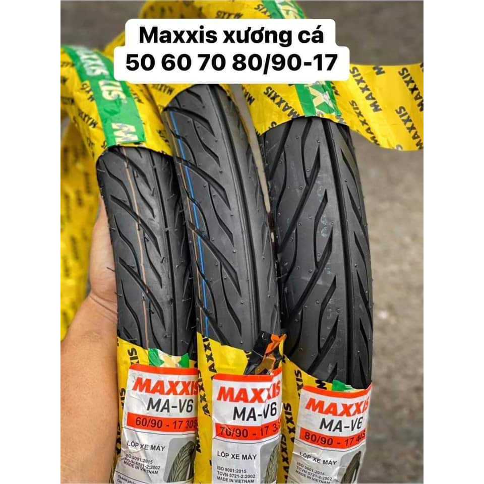 Vỏ lốp Maxxis V6 50,60,70,80/90-17 gai xương cá phượng hoàng. Vỏ dùng ruột(săm)