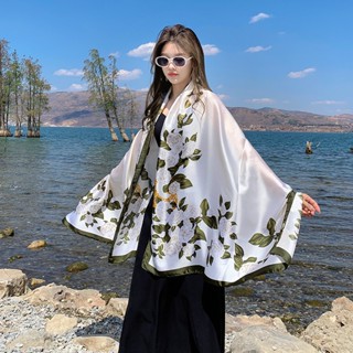 Khăn choàng lụa dài họa tiết nhẹ nhàng làm quà tặng sang trọng 90x180cm THY THY STORE