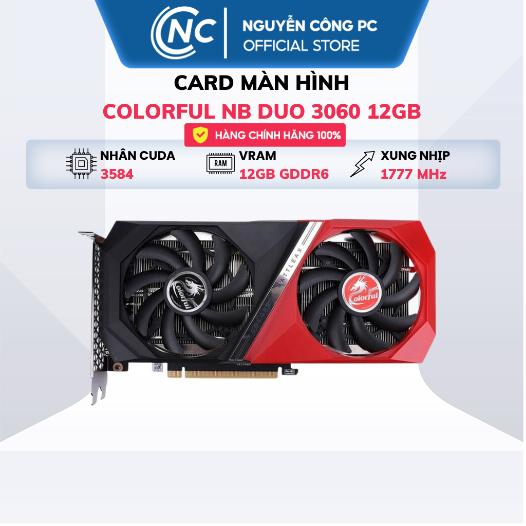 Card Màn Hình Colorful GeForce RTX 3060 NB DUO 12G L-V - Hàng chính hãng BH 36 Tháng | BigBuy360 - bigbuy360.vn