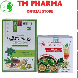 Kẹo giảm cân Sâm Plus Detox x1000, Combo Sâm Trà giảm mỡ bụng, đốt chất béo, thải độc tố, chuyển hóa mỡ thừa