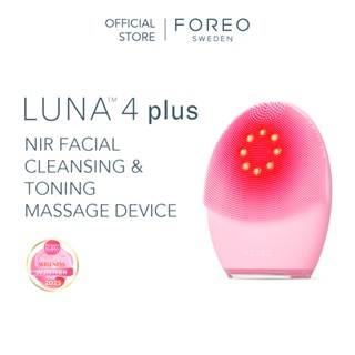 Máy Rửa Mặt FOREO LUNA 4 Plus tích hợp đèn LED đỏ cận hồng ngoại làm sạch sâu bằng nhiệt ấm và hỗ trợ ngăn ngừa lão hóa bằng dòng vi điện micro-current