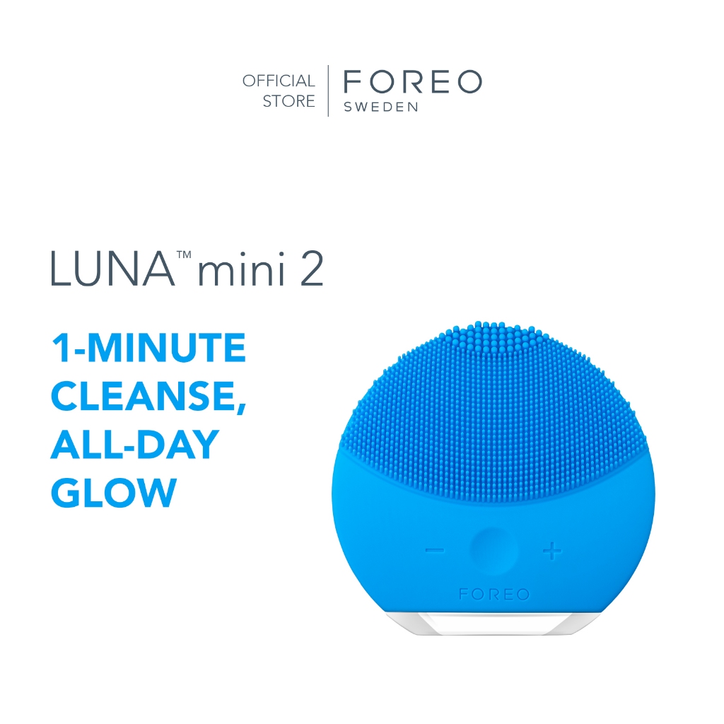 Máy rửa mặt FOREO LUNA MINI 2 với cơ chế mát xa bằng sóng âm T-sonic giúp làm sạch khỏe/tăng cường hấp thụ dưỡng chất