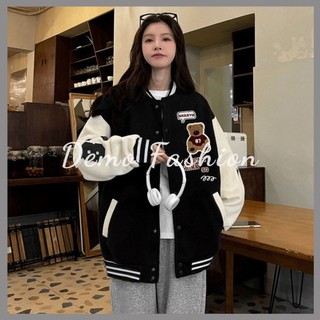 Áo Khoác Hoocdic Thêu Gấu Dáng Dài Phối Túi Siêu Xinh Freesize