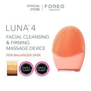 Máy rửa mặt FOREO LUNA™ 4 cao cấp được chứng minh lầm sàng làm sạch sâu mát-xa trẻ hoá da bằng sóng âm T-sonic phiên bản cho da thường
