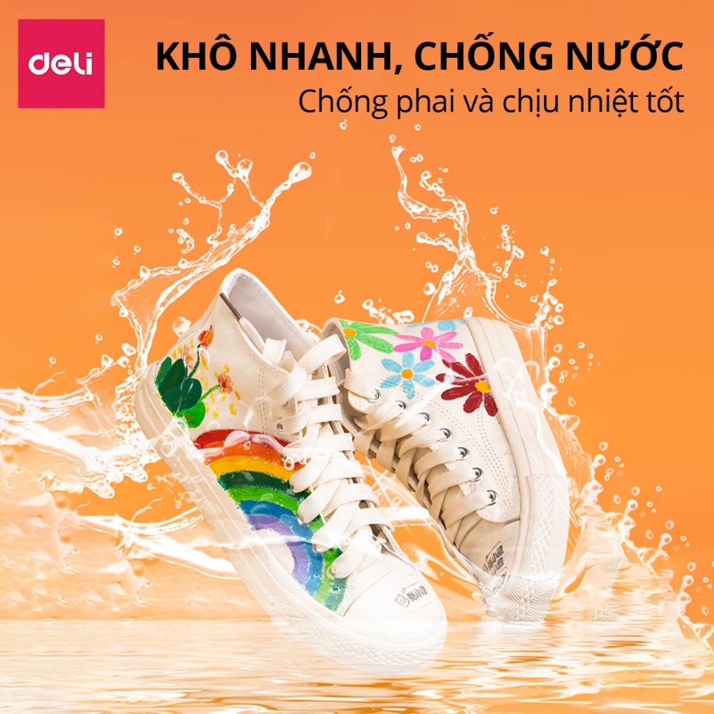 [CHÍNH HÃNG] Bút Sơn Màu Acrylic Marker Chính Hãng Deli THÊM 80% MỰC 12/24/36/48/64 Màu Tô Trên Mọi Chất Liệu | BigBuy360 - bigbuy360.vn