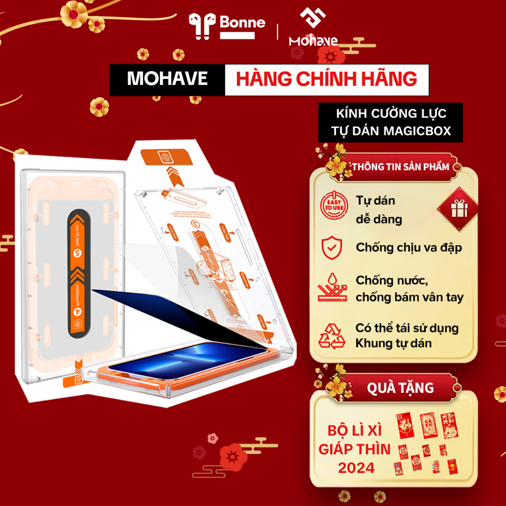 Kính Lẻ Cường Lực Magic Box (Không Kèm Khung) Tái Sử Dụng Với Khung Sẵn Có