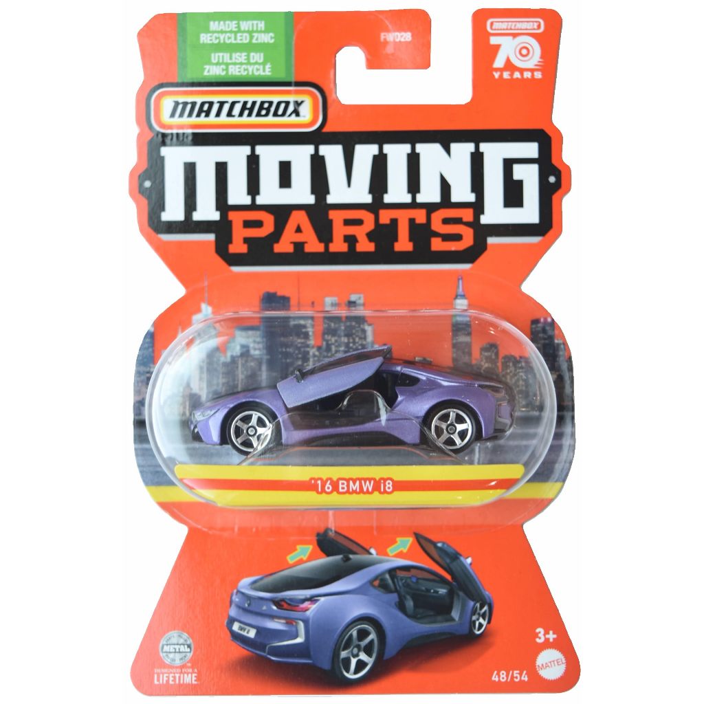 mô hình xe 16 BMW i8 bản Moving Parks 70 years chính hãng Matchbox tỉ lệ 1:64