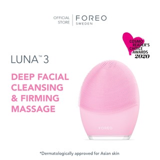 Máy rửa mặt FOREO LUNA 3 cho da thường với chế độ mát-xa chống lão hóa/tăng cường khả năng hấp thụ các dưỡng chất dưỡng