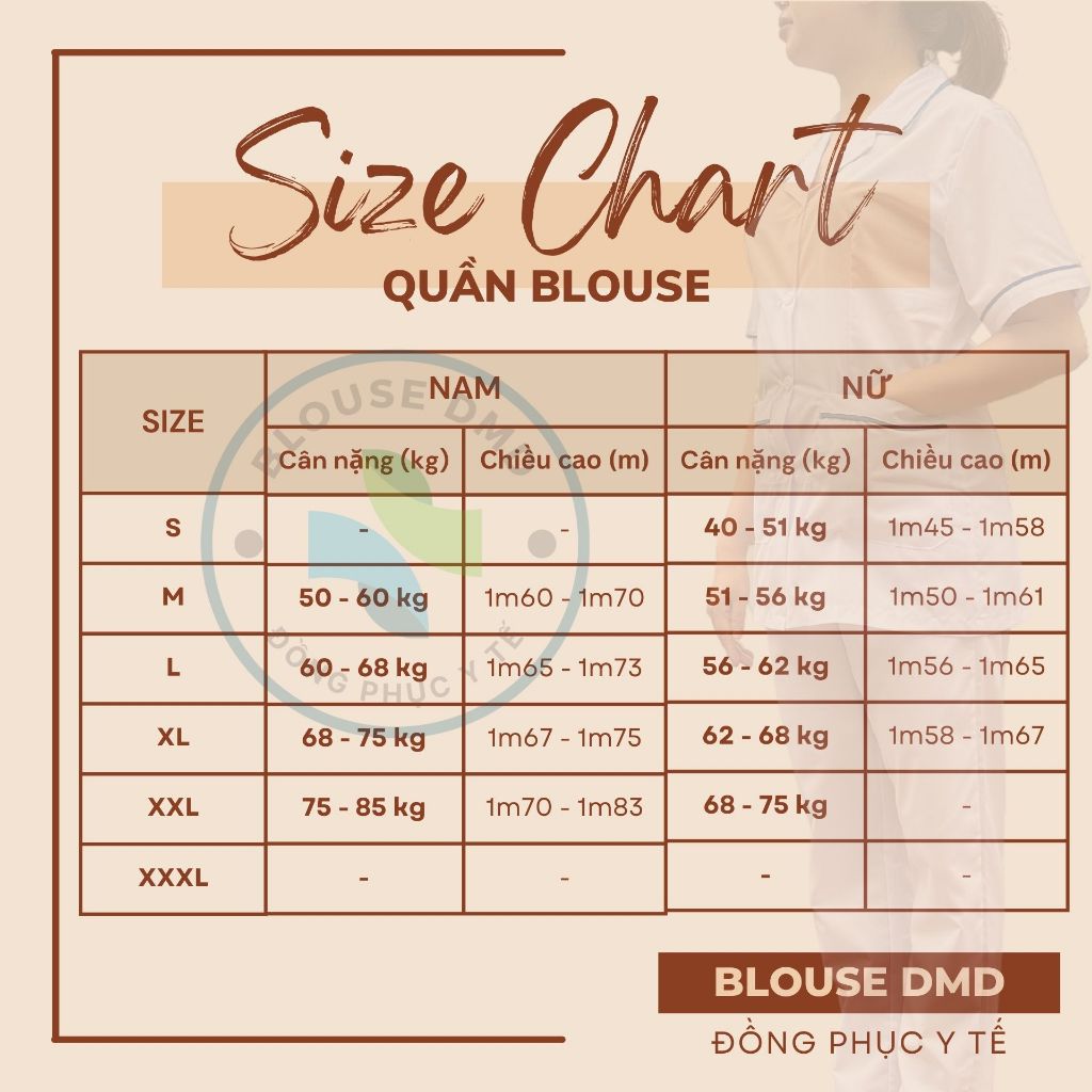 Quần Blouse trắng Nam Nữ có túi Bác Sĩ, Y Tá, Dược Sĩ, Điều Dưỡng, Kỹ Thuật Viên, Sinh Viên Y Khoa hàng đẹp