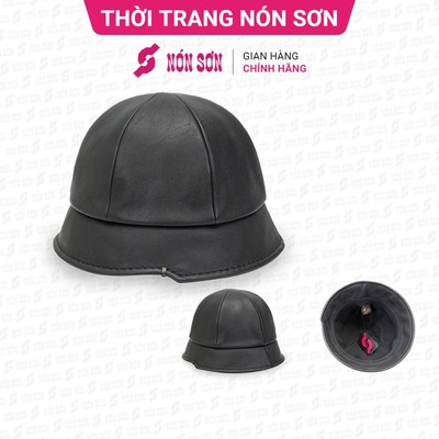 Mũ vành da cao cấp Nón Sơn chính hãng MH023DA-ĐN1