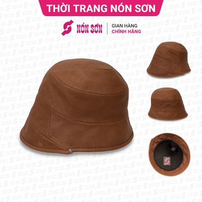 Mũ vành da cao cấp Nón Sơn chính hãng MH021DA-NU1