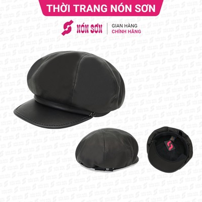 Mũ Beret da cao cấp NÓN SƠN chính hãng MC012DA-ĐN1