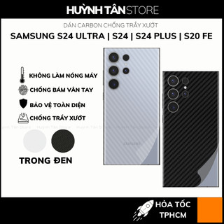 Miếng dán s24 ultra s24 plus s20 fe carbon trong và đen chống trầy xướt chống bám vân tay phụ kiện huỳnh tân store