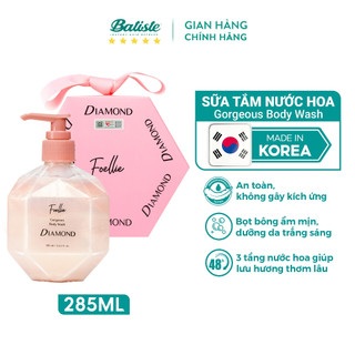 Sữa Tắm Nước Hoa Cao Cấp Thơm Lâu, Dưỡng Da Trắng Sáng Mịn Màng Foellie Gorgeous Body Wash Daimond 285ml