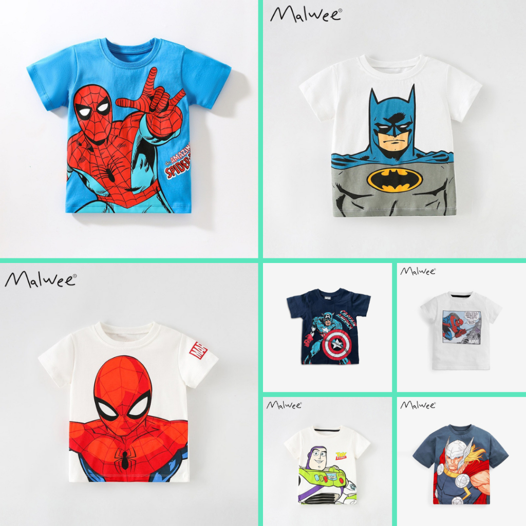 BST áo hè bé trai thun cotton Malwee/Little Maven họa tiết siêu nhân 2 - 7 tuổi LMB3 - Little Maven 