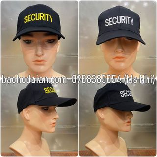 Nón kết vệ sĩ màu đen SECURITY chất liệu vải kaki