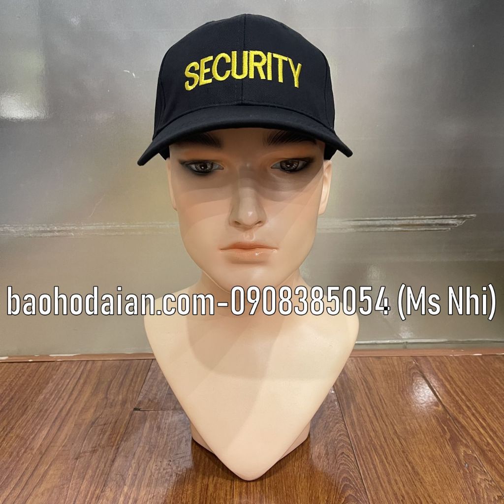 Nón kết vệ sĩ màu đen SECURITY chất liệu vải kaki