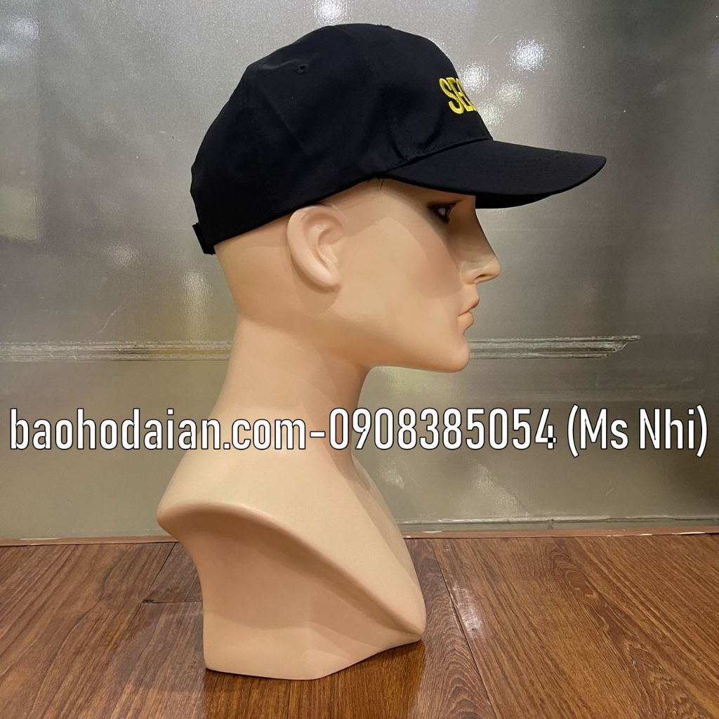 Nón kết vệ sĩ màu đen SECURITY chất liệu vải kaki