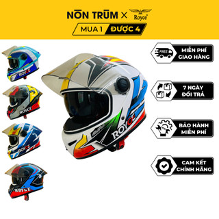 Mũ bảo hiểm fullface Royce Xh04 có 2 kính đi xe máy phượt chính hãng