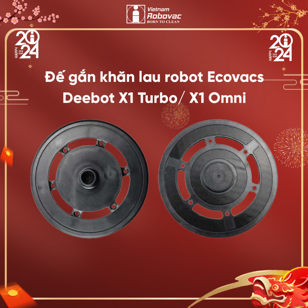 Đế gắn khăn Robot Hút Bụi Lau Sàn Ecovacs Deebot X1 turbo/ X1 Omni (1 cặp/2cái) - Hàng Chính Hãng