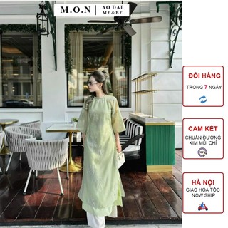 Set áo dài nữ thi thư 4 tà thêu nổi