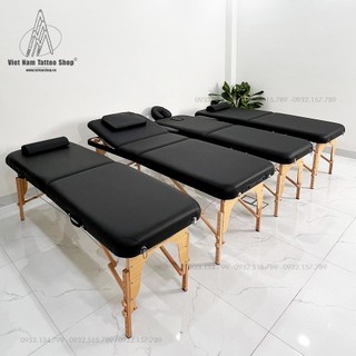Giường Vali Chân Gỗ Xếp Gọn Dùng Trong Phun Xăm Thẩm Mỹ | Chính hãng Hi-MEC
