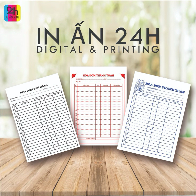 Hoá đơn bán lẽ 1-2-3 liên ghi được nhiều dòng