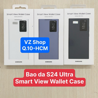  New Chính hãng-có ngăn đựng thẻ-Bao da Smart View Wallet Case cho Samsung Galaxy S24 Ultra 