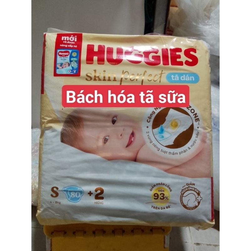 Tã dán sơ sinh huggies S80+2 mẫu mới từ 4-8kg
